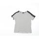 F&F Womens White Striped Basic T-Shirt Size 14