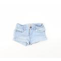 Denim & Co. Girls Blue Cotton Cut-Off Shorts Size 6 Years Regular Buckle