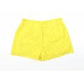 Boohoo Womens Yellow 100% Polyester Cut-Off Shorts Size 14 Regular