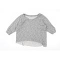 Preworn Girls Grey Jersey Pullover Sweatshirt Size 12 Years