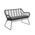 Habitat Ross Rattan Effect Garden Bench - Black