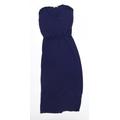 Oasis Womens Blue Jersey Maxi Size S