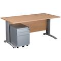 Home Office Desks - Karbon K5 IT Desks 1200W With Silver 3 Drawer Mobile Metal Pedestal Dimensions in Beech with Graphite frame - Delivery