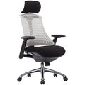 Fabric Office Chair - Flash Ergonomic Task Chair With Headrest in White - Delivered Flat Packed