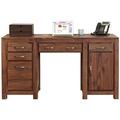 Fernhurst Solid Walnut Twin Pedestal Computer Desk