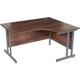 Home Office Furniture - Karbon K3 Ergonomic Deluxe Cantilever Desk 1800W with right hand desk return in Walnut with Silver cantilever legs -