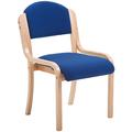 Blue Office Chairs - Stacking Chairs - Devonshire Wooden Frame Stacking Chairs in Blue Fabric - Delivered Flat Packed