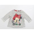 Disney Girls Grey Pullover Jumper Size 3-6 Months - Christmas