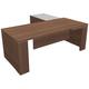 Managerial Office Desks - Gardena II Rectangular Desk With Glass Aligned Return Desk