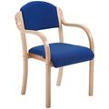 Blue Office Chairs - Stacking Chairs - Devonshire Wooden Frame Stacking Armchairs in Blue Fabric - Delivered Flat Packed
