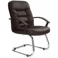 Leather Office Chair - Kansas Leather Faced Visitor Chair - Delivered Flat Packed
