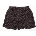 Preworn Womens Black Floral Mom Shorts Size 36 in - Pink Flowers