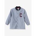 Boy's chambray school smock blue medium solid with design