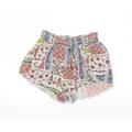 Primark Womens Multicoloured Geometric Jersey Hot Pants Shorts Size 6