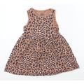 F&F Girls Beige Animal Print Tennis Dress Size 4-5 Years