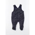 George Baby Blue Striped Dungaree One-Piece Size 0-3 Months