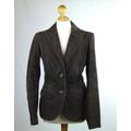 Womens Brown Suit Jacket 14 Esprit Cotton Regular Hip Length Plain