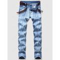 Mens Branch Pattern Light Wash Jeans 40 Light blue