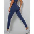 Women Sporty Solid Color Lift Butt Sports Yoga Leggings S Deep blue