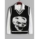 Mens Halloween Skull Cricket Sweater Vest M Black