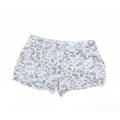F&F Womens Blue Floral Cotton Hot Pants Shorts Size 14 Regular
