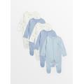 Blue Space Sleepsuits 5 Pack 6-9 months