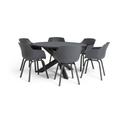 Habitat Aegaen 6 Seater Metal Patio Set - Grey