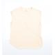 Reebok Womens Orange Herringbone Cotton Basic T-Shirt Size L Round Neck