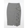 F&F Womens Black Check Straight & Pencil Skirt Size 6