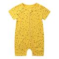 Mustard Stars Baby Zip Sleepsuit Romper - SHORT SLEEVED | Style My Kid, 12-18M