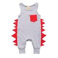 Sleeveless Grey Baby Romper with Red Dino Spikes | Style My Kid, 12-18M