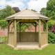 12'x10' (3.6x3.1m) Luxury Wooden Garden Gazebo with Traditional Timber Roof - Seats up to 10 people