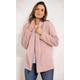 Drape Front Boucle Jacket - PEACH - XXL