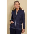 Anna Rose Broderie Anglaise And Knit Jacket - NAVY - L