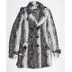 KLYNA Womens Grey Animal Print Jacket Coat Size L