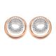 9ct Rose Gold Diamond Circle Stud Earrings - 10pts per pair - D7853