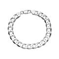 Silver 9mm Wide Flat Curb Bracelet - 8.5in - F1903