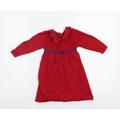 M&S Baby Red Jumper Dress Size 12-18 Months