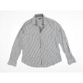 Jeff Banks Mens Grey Striped Dress Shirt Size XL