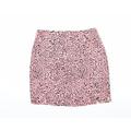 SheIn Womens Pink Animal Print Mini Skirt Size XS