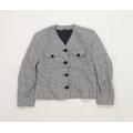 Preworn Womens Grey Houndstooth Jersey Jacket Size 12