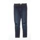 Miss Selfridge Womens Blue Cotton Skinny Jeans Size 8 L24 in Regular Zip