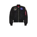 ALPHA INDUSTRIES Apollo MA-1 Bomber in Black. Size L.