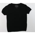 Label Lab Womens Black Cotton Basic T-Shirt Size M Crew Neck
