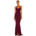 Norma Kamali x REVOLVE Low Back Slip Mermaid Fishtail Gown in Wine. Size M.