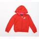 Nike Girls Red Jersey Full Zip Hoodie Size 5 Years