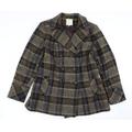 RJR.John Rocha Womens Multicoloured Check Overcoat Coat Size 16