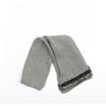 Preworn Womens Grey Knit Scarf - beaded detail