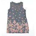 Rocha John Rocha Womens Grey Floral Mini Size 14