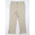 blue express Womens Beige Trousers Size 14 L29 in